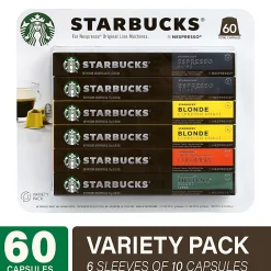 Starbucks® Single-Serve Coffee Freshpacks, Variety Pack, Carton Of 60, 6 x 10 Per Box
