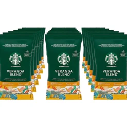 Starbucks® Veranda Ground Roast Coffee Single-Serve Packets, Premium Blonde, 2.5 Oz Per Bag, Carton Of 18