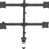 StarTech.com Desk Mount Quad Monitor Arm - 4 VESA Displays up to 27" - Ergonomic Height Adjustable Articulating Pole Mount - Clamp/Grommet