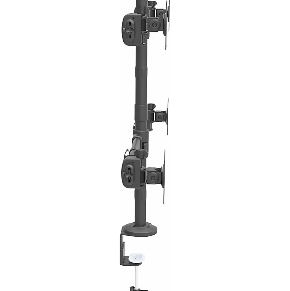 StarTech.com Desk Mount Quad Monitor Arm - 4 VESA Displays up to 27" - Ergonomic Height Adjustable Articulating Pole Mount - Clamp/Grommet