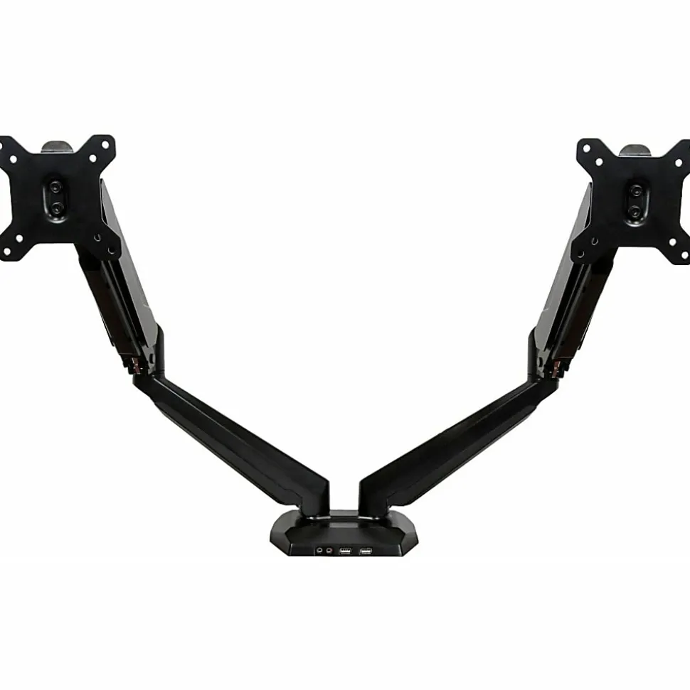 StarTech.com Dual Monitor Arm - USB Hub and Audio Ports in Base - Monitors up to 32" - VESA Monitor Stand Desk Mount