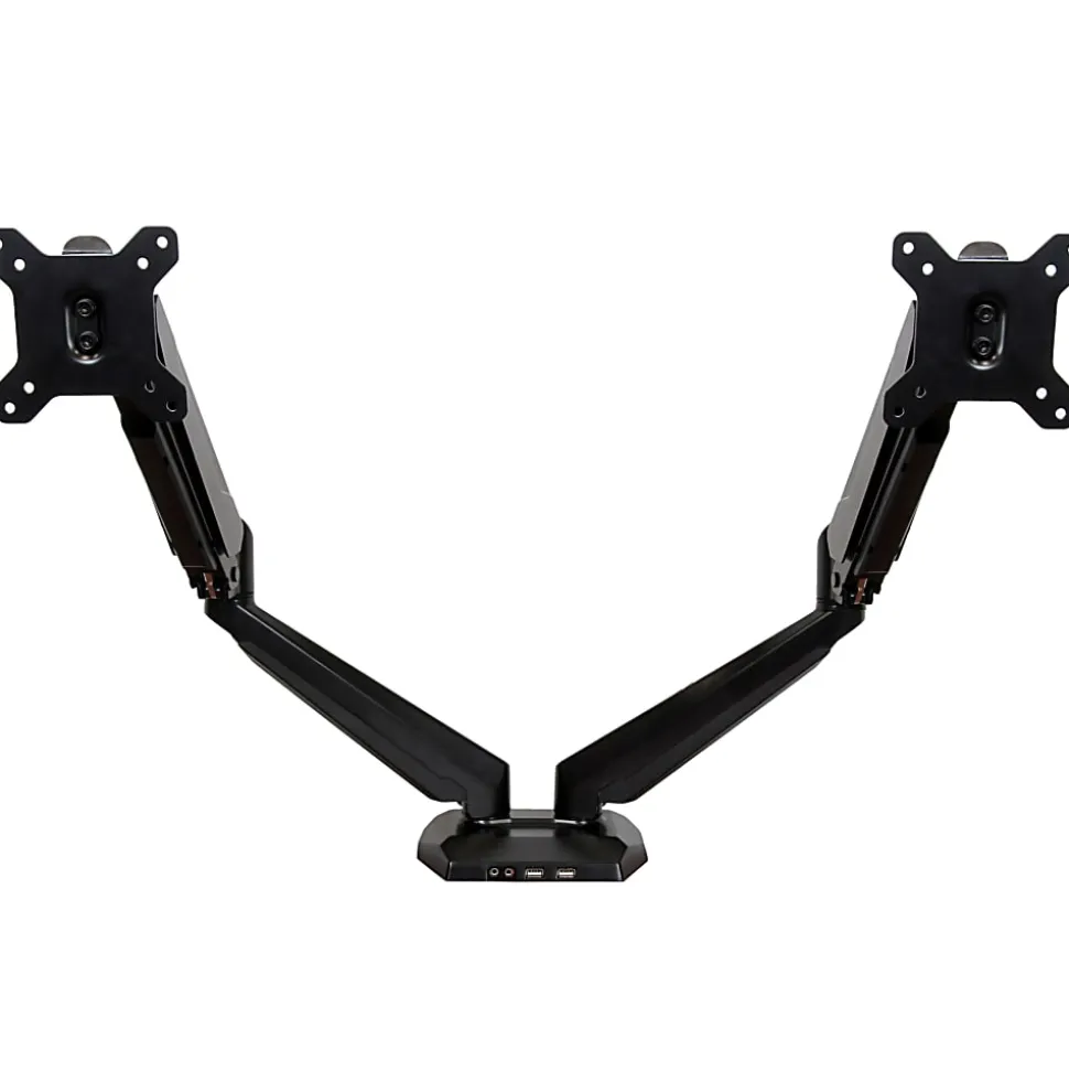 StarTech.com Dual Monitor Arm - USB Hub and Audio Ports in Base - Monitors up to 32" - VESA Monitor Stand Desk Mount
