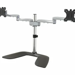 StarTech.com Dual Monitor Stand - Articulating Arms - Height Adjustable - For VESA Mount Monitors up to 32 - Steel/Aluminum - Black, Silver