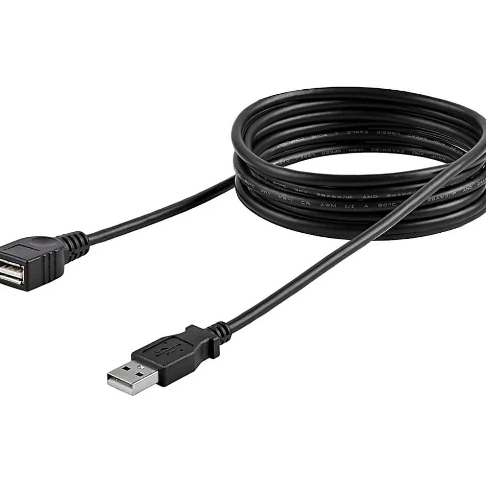 StarTech.com 6 ft Black USB 2.0 Extension Cable A to A - M/F - Extends the your current USB device cable by 6 feet - USBEXTAA6BK
