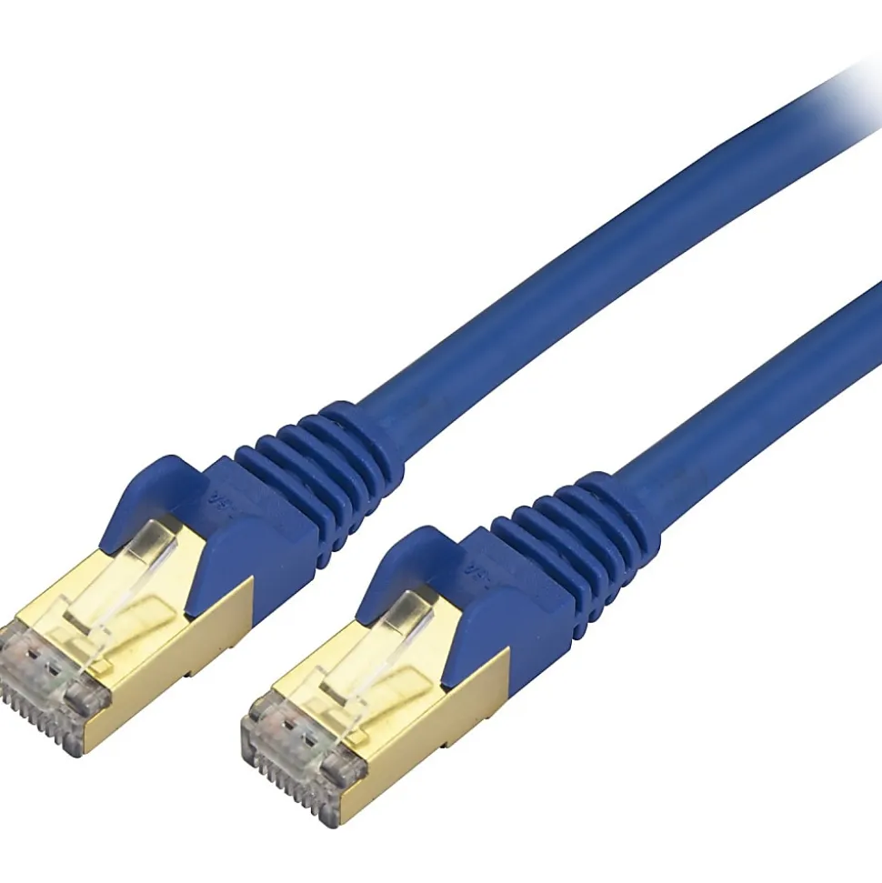 StarTech.com 9 ft CAT6a Ethernet Cable - 10 Gigabit Category 6a Shielded Snagless RJ45 100W PoE Patch Cord - 10GbE Blue UL/TIA Certified