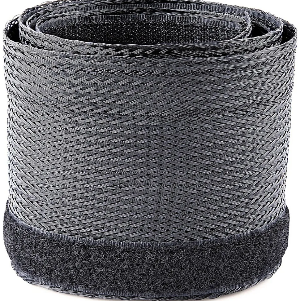 StarTech.com 10ft (3m) Cable Management Sleeve, Braided Mesh Wire Wraps/Floor Cable Covers, Computer Cable Manager/Cord Concealer