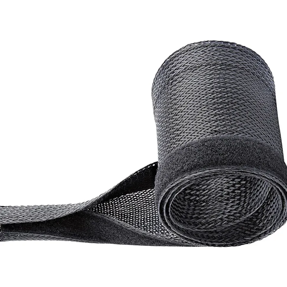 StarTech.com 10ft (3m) Cable Management Sleeve, Braided Mesh Wire Wraps/Floor Cable Covers, Computer Cable Manager/Cord Concealer