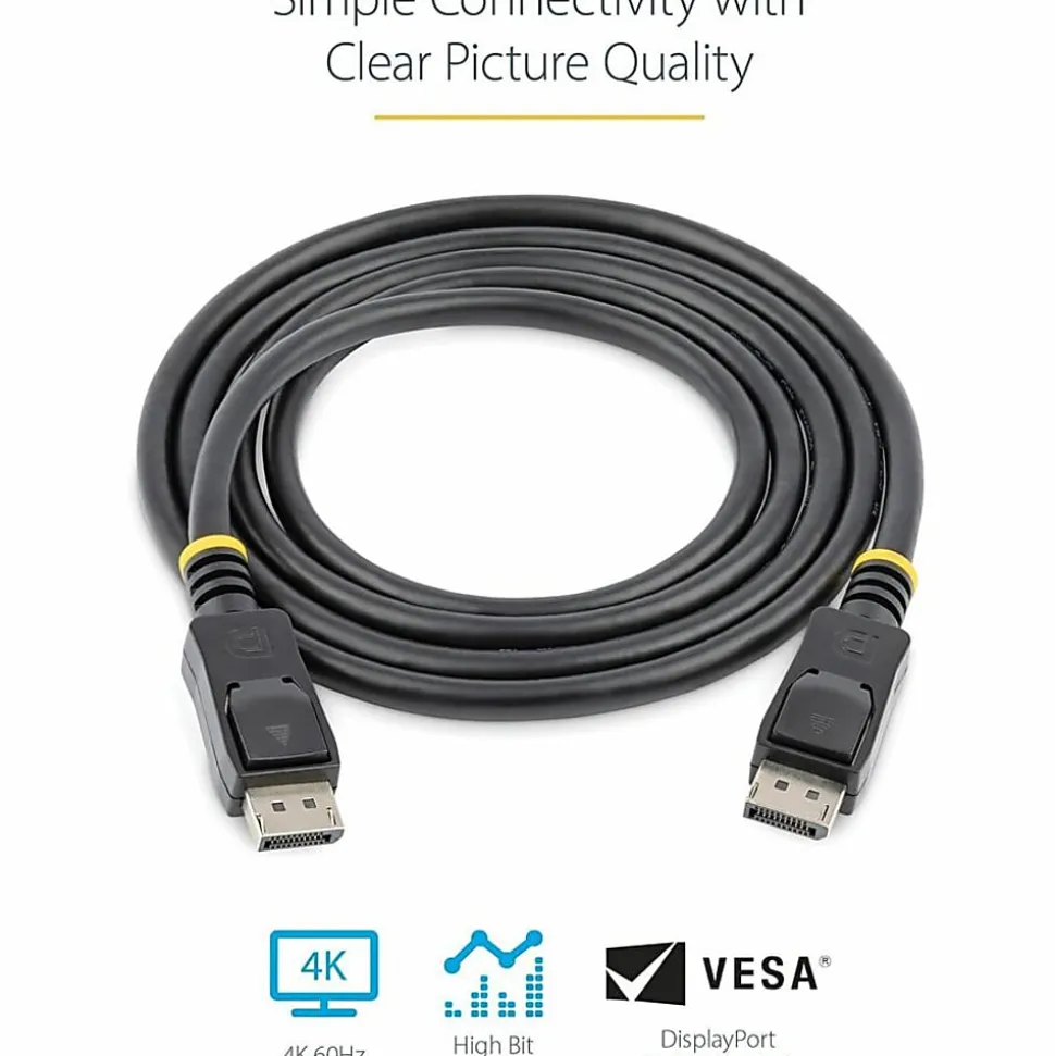 StarTech.com 6ft (2m) DisplayPort 1.2 Cable 10 Pack, 4K x 2K UHD VESA Certified DisplayPort Cable, DP Cable/Cord - DISPLPORT6L10PK