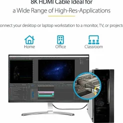 StarTech.com 3ft/1m HDMI 2.1 Cable, Certified Ultra High Speed HDMI Cable 48Gbps, 8K 60Hz/4K 120Hz HDR10+, 8K HDMI Cable, Monitor/Display