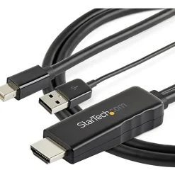 StarTech.com 6ft (2m) HDMI to Mini DisplayPort Cable 4K 30Hz - Active HDMI to mDP Adapter Cable with Audio - HD2MDPMM2M
