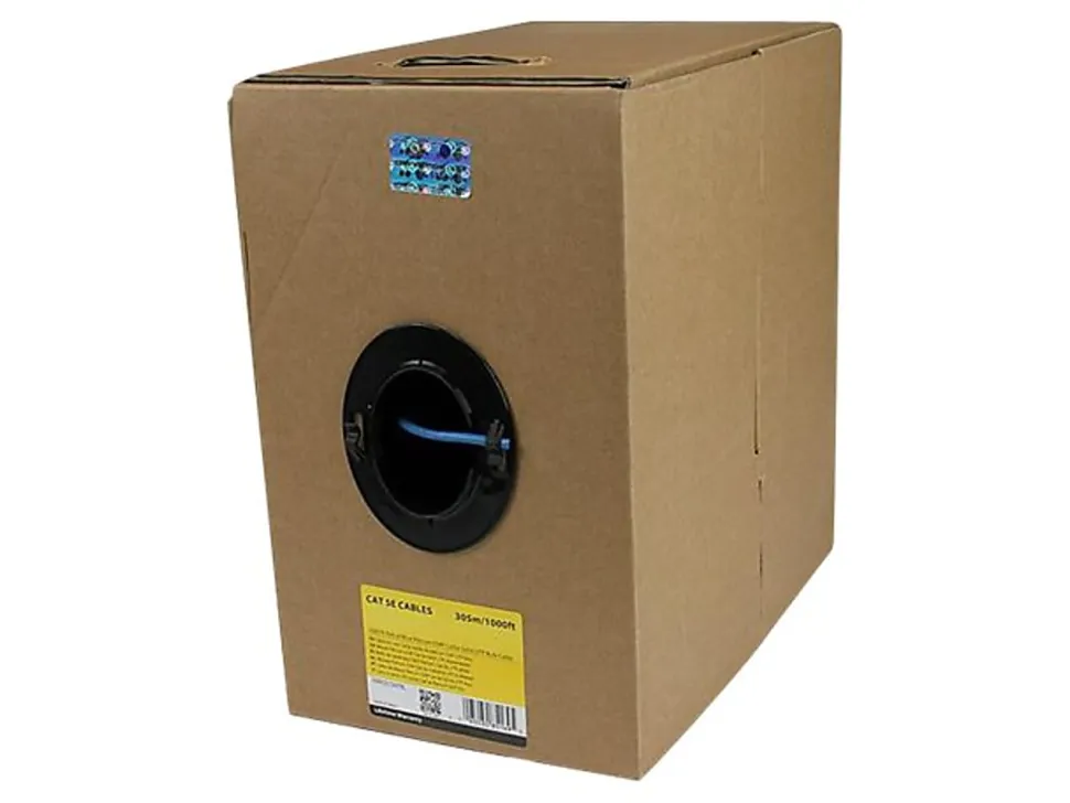 StarTech.com 1000 ft Roll of Blue Plenum CMP Cat5e Solid UTP Bulk Cable - Cat5e Bulk Cable - Cat5e Plenum Cable - WIR5ECMPBL