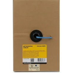 StarTech.com 1000 ft Roll of Blue Plenum CMP Cat5e Solid UTP Bulk Cable - Cat5e Bulk Cable - Cat5e Plenum Cable - WIR5ECMPBL