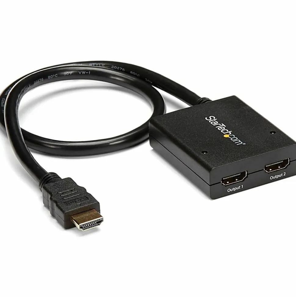 StarTech.com HDMI Splitter 1 In 2 Out - 4k 30Hz - 2 Port - Supports 3D video - Powered HDMI Splitter - HDMI Audio Splitter
