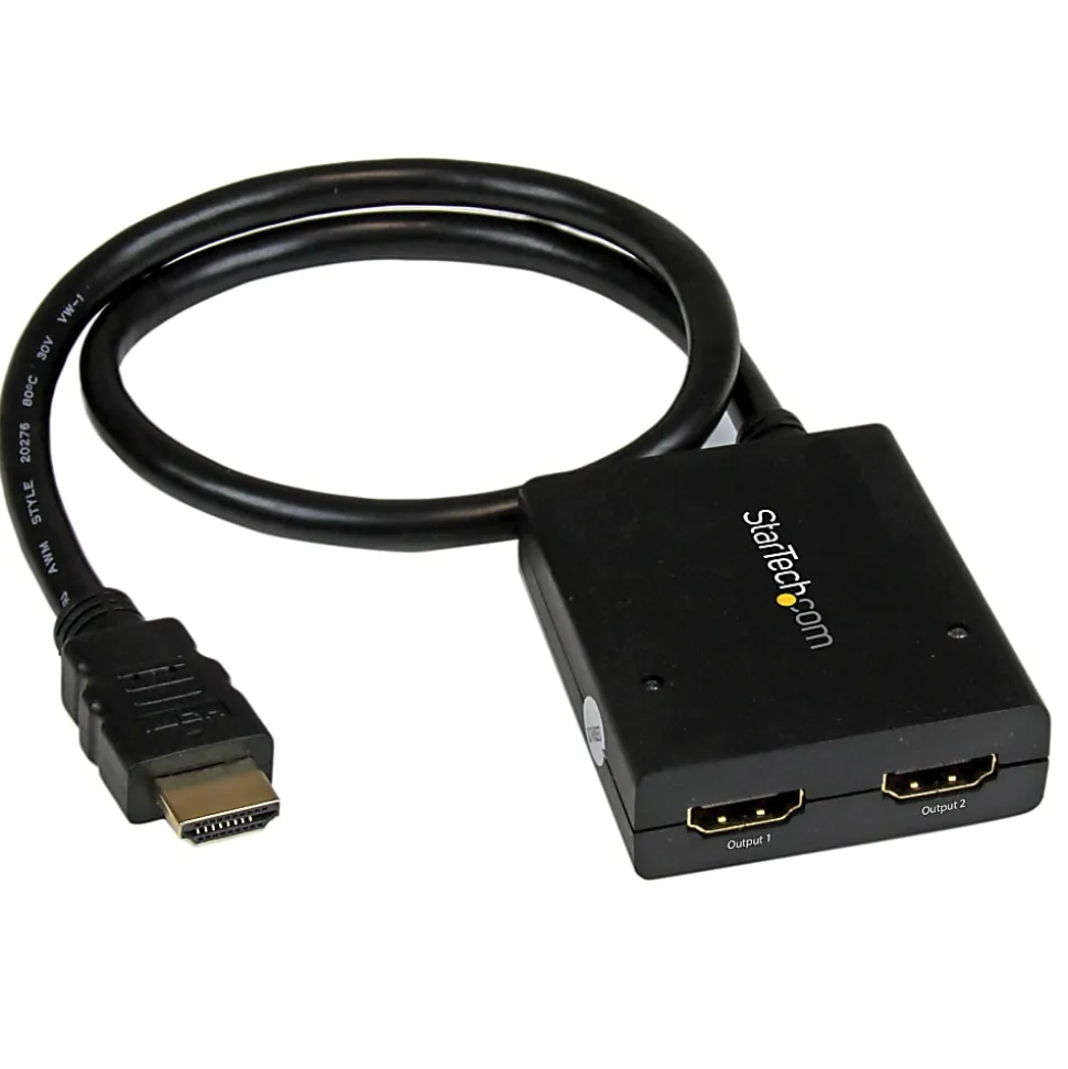 StarTech.com HDMI Splitter 1 In 2 Out - 4k 30Hz - 2 Port - Supports 3D video - Powered HDMI Splitter - HDMI Audio Splitter