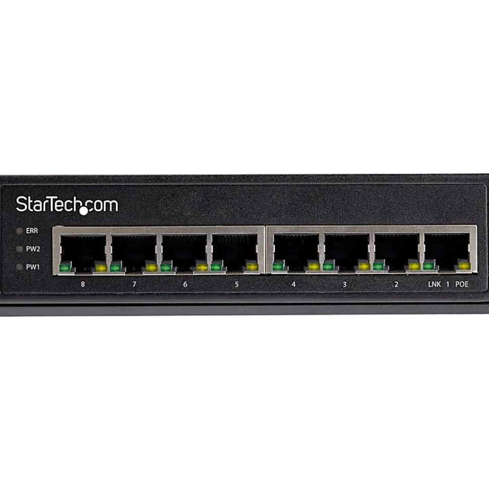 StarTech.com Industrial 8 Port Gigabit PoE Switch 30W - Power Over Ethernet Switch - GbE POE+ Network Switch - IESC1G80UP