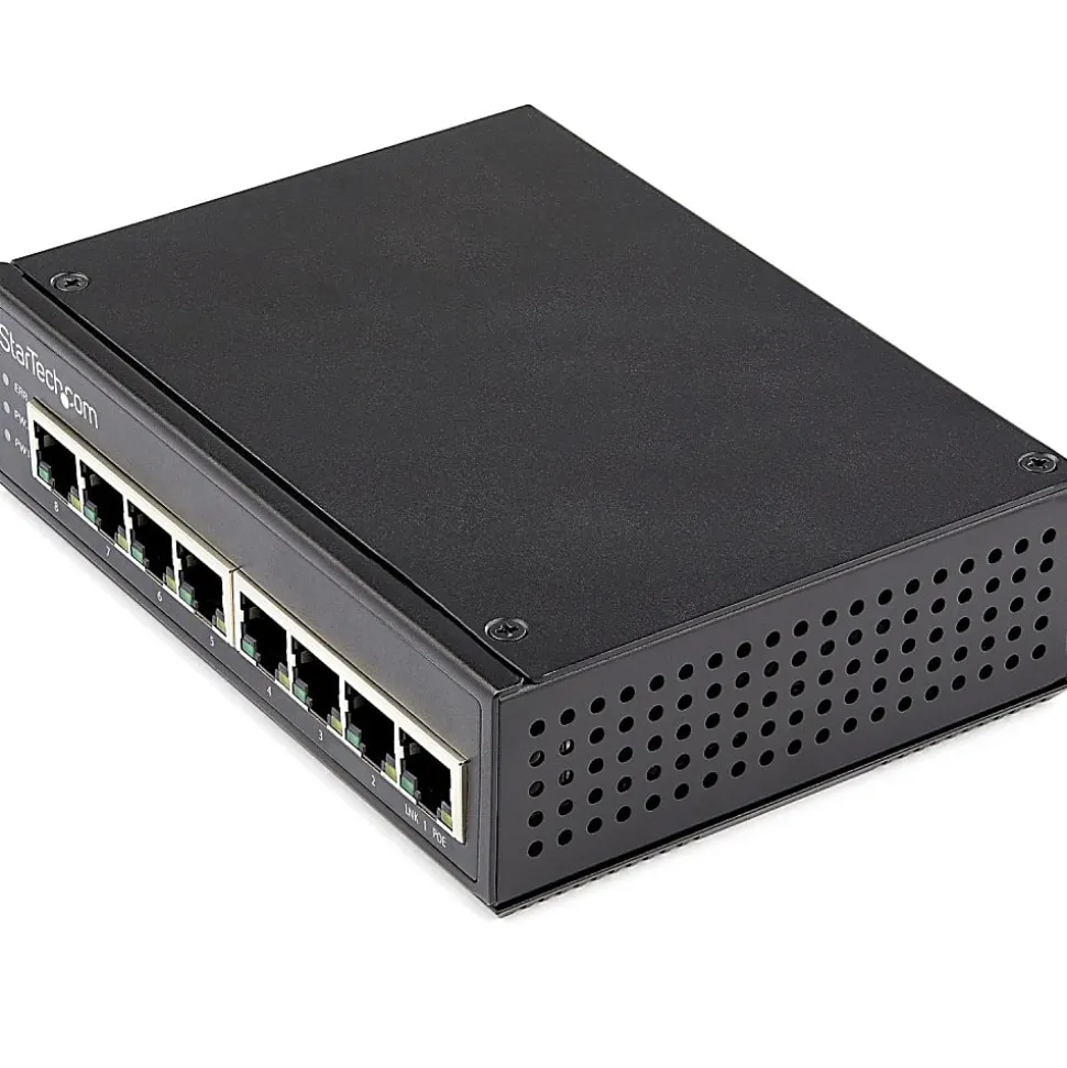 StarTech.com Industrial 8 Port Gigabit PoE Switch 30W - Power Over Ethernet Switch - GbE POE+ Network Switch - IESC1G80UP