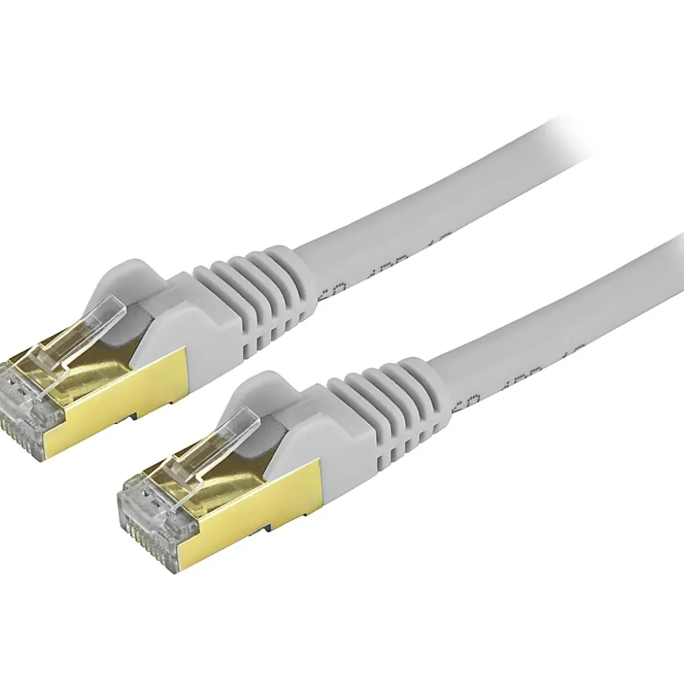 StarTech.com 6in Gray Cat6a Shielded Patch Cable - First End: 1x RJ-45 Male Network - Second End: 1x R - C6ASPAT6INGR