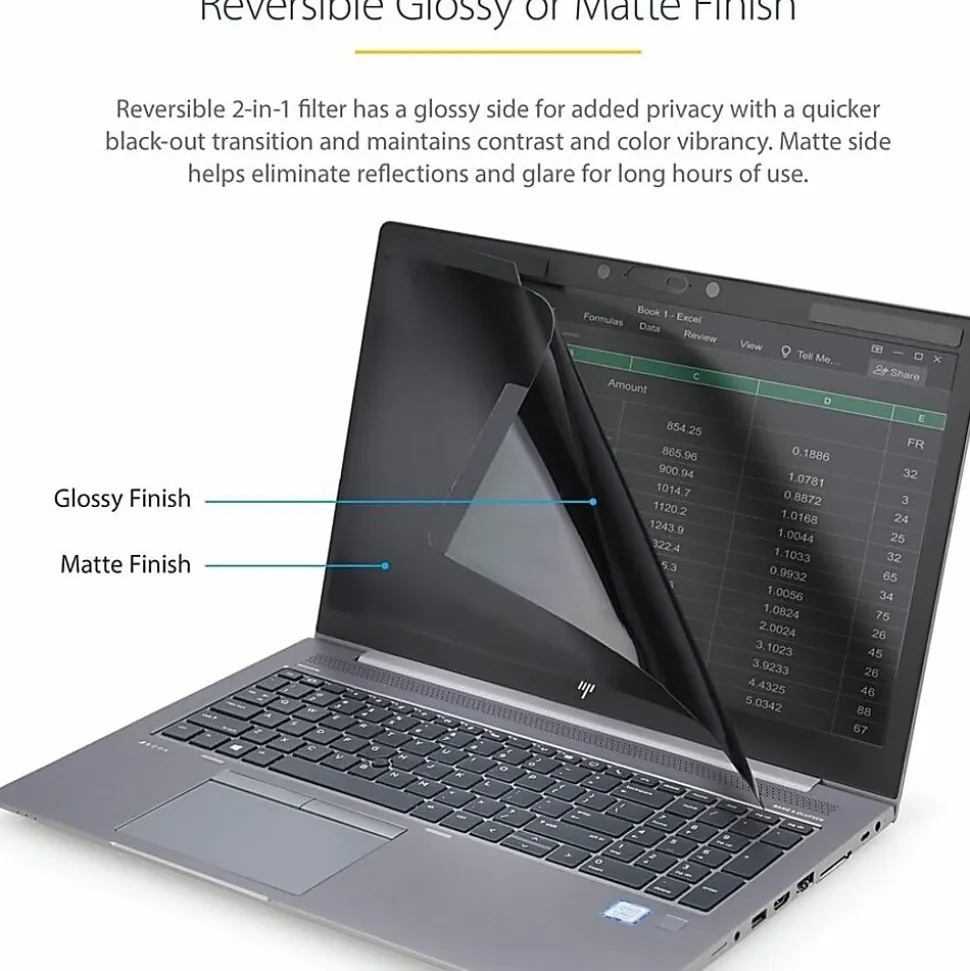 StarTech.com 15 in Laptop Privacy Screen - Matte or Glossy - Magnetic - Laptop Security Screen Filter (PRIVSCNLT15)
