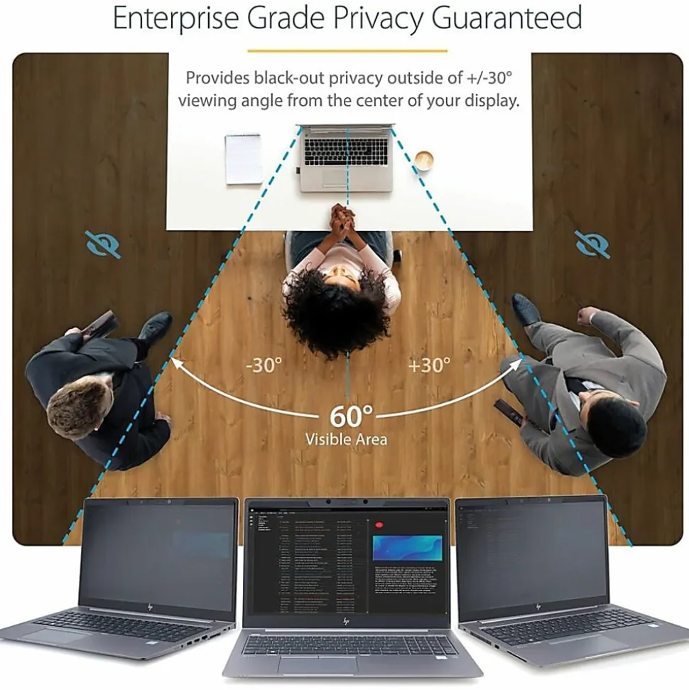 StarTech.com 15 in Laptop Privacy Screen - Matte or Glossy - Magnetic - Laptop Security Screen Filter (PRIVSCNLT15)