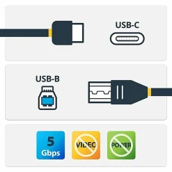 StarTech.com 2m 6 ft USB C to USB B Printer Cable - M/M - USB 3.0 (5Gbps) USB B Cable - USB C to USB B Cable - USB315CB2M