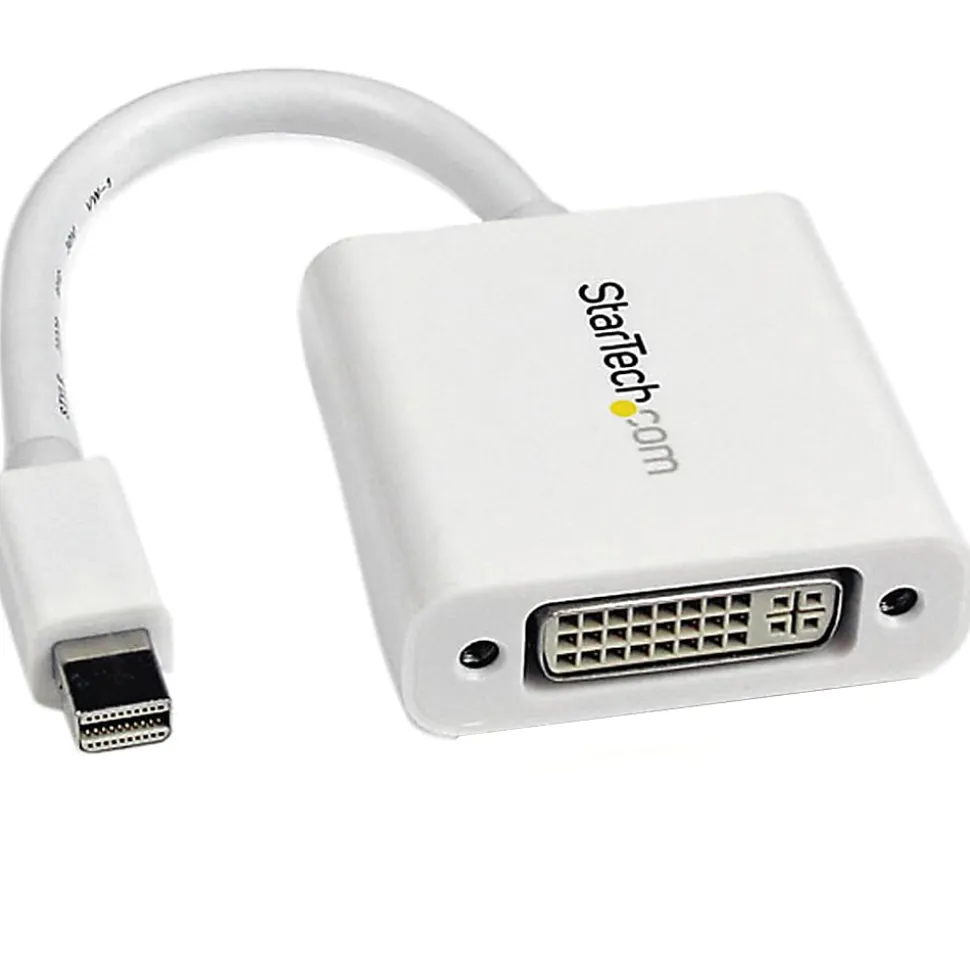StarTech.com Mini DisplayPort® to DVI Video Adapter Converter - White - Connect a DVI display to a Mini-DisplayPort-equipped PC or Mac computer