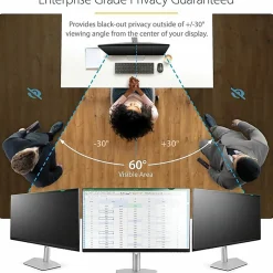 StarTech.com Monitor Privacy Screen for 27" Display - Widescreen Computer Monitor Security Filter - Blue Light Reducing Screen Protector