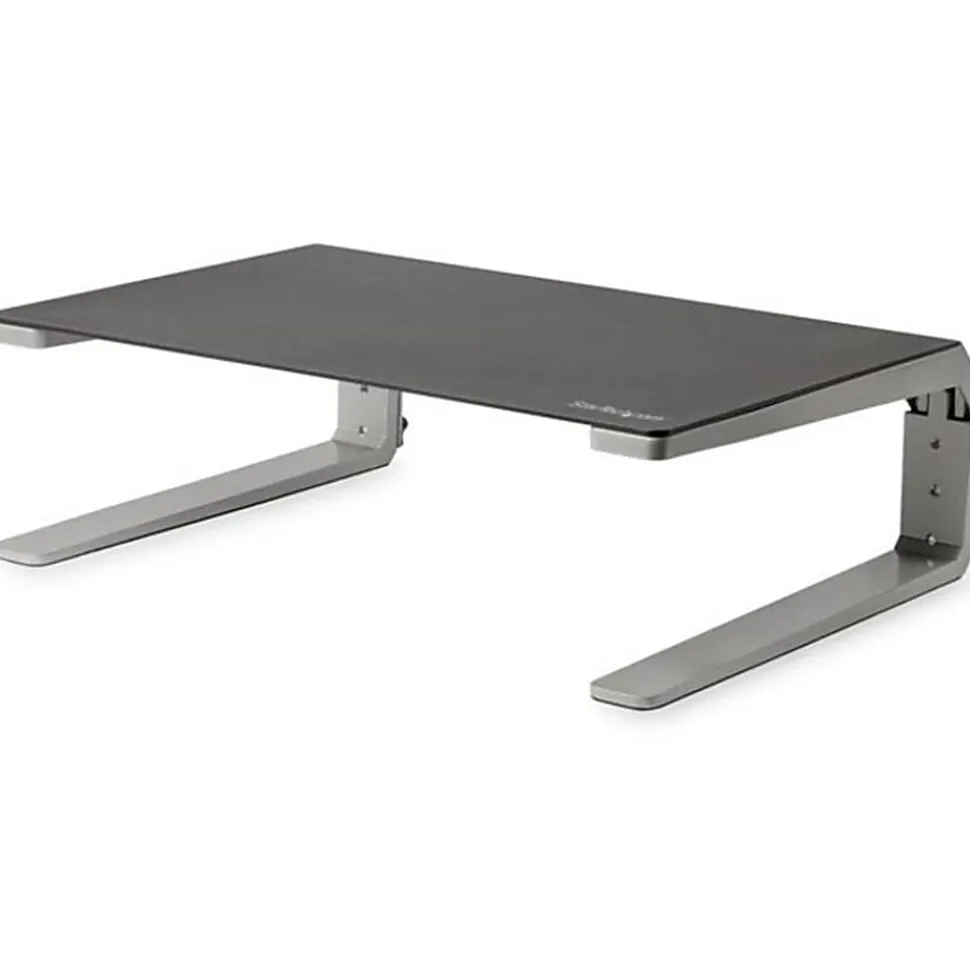 StarTech.com Monitor Riser Stand - For up to 32 Monitor - Height Adjustable - Computer Monitor Riser - Steel and Aluminum - Black, Silver