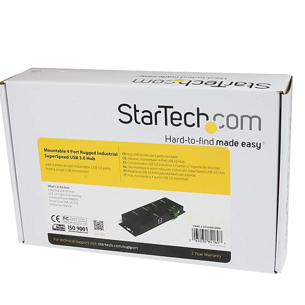 StarTech.com Mountable 4 Port Rugged Industrial SuperSpeed USB 3.0 Hub