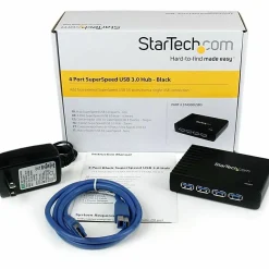 StarTech.com 4 Port Black SuperSpeed USB 3.0 Hub
