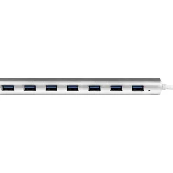 StarTech.com 7 Port Compact USB 3.0 Hub with Built-in Cable - Aluminum USB Hub - Silver