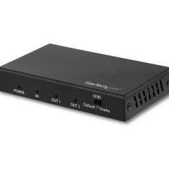 StarTech.com 2 Port HDMI Splitter - 4K 60Hz - 1x2 Way HDMI 2.0 Splitter - HDR - ST122HD202 - Displays the same image with sound on 2 screens