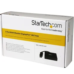 StarTech.com 3-Port Multi Monitor Adapter, DisplayPort 1.2 MST Hub, Dual 4K, 1x 1080p, Video Splitter for Extended Desktop Mode, Windows