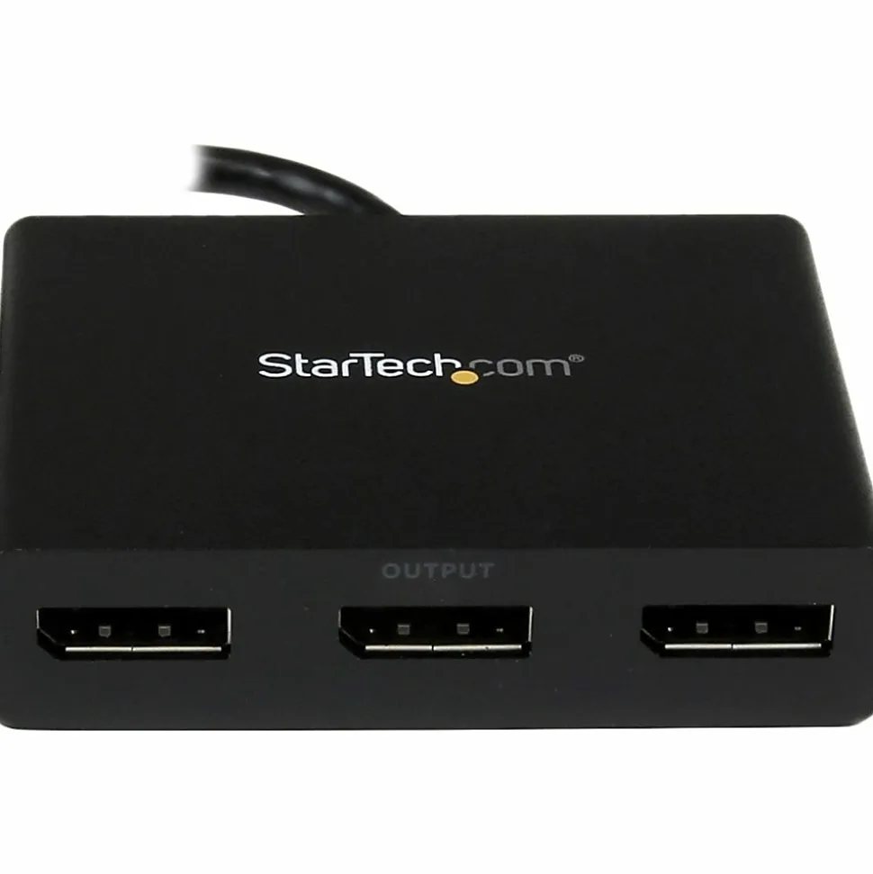 StarTech.com 3-Port Multi Monitor Adapter, DisplayPort 1.2 MST Hub, Dual 4K, 1x 1080p, Video Splitter for Extended Desktop Mode, Windows