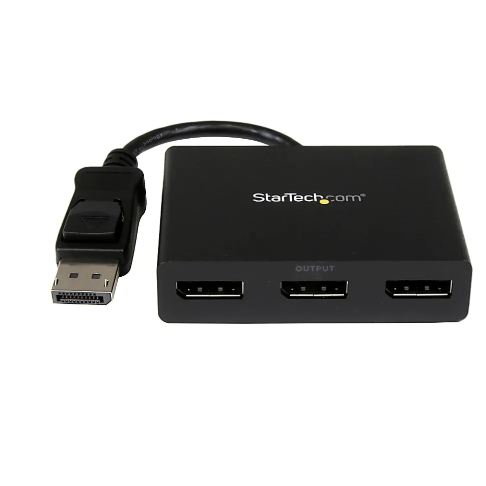 StarTech.com 3-Port Multi Monitor Adapter, DisplayPort 1.2 MST Hub, Dual 4K, 1x 1080p, Video Splitter for Extended Desktop Mode, Windows