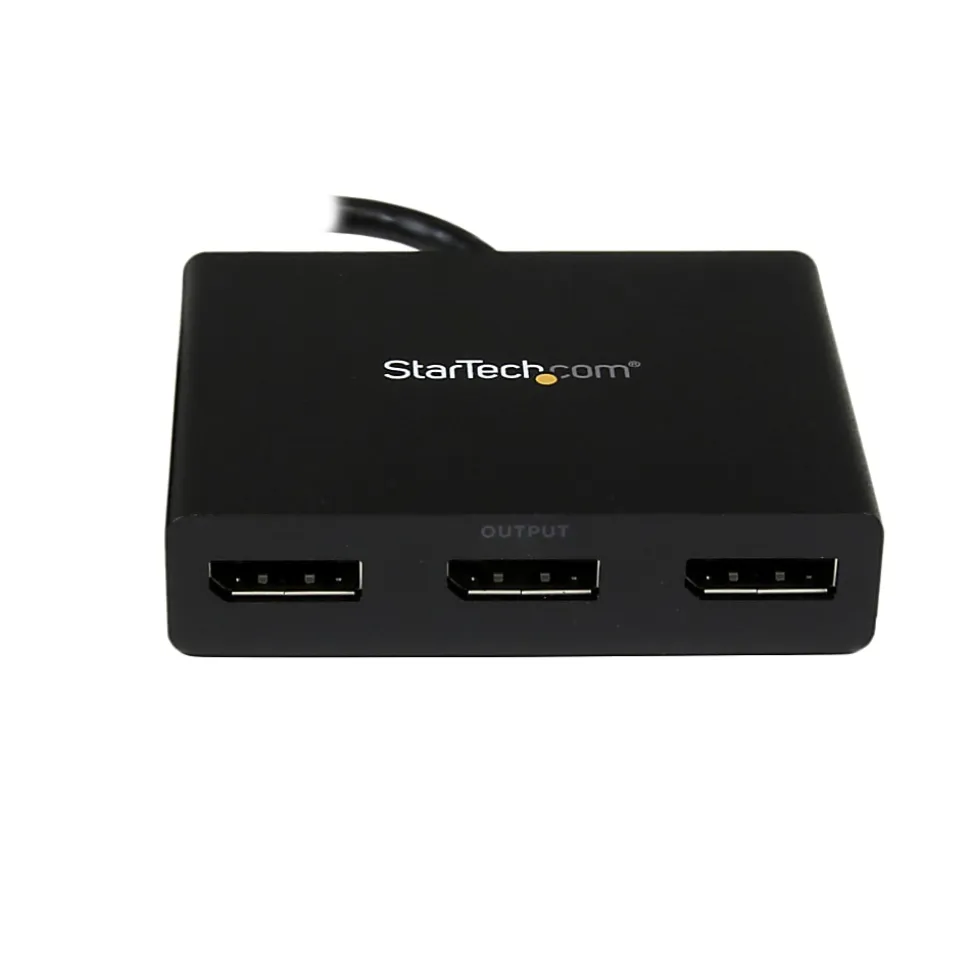 StarTech.com 3-Port Multi Monitor Adapter, DisplayPort 1.2 MST Hub, Dual 4K, 1x 1080p, Video Splitter for Extended Desktop Mode, Windows