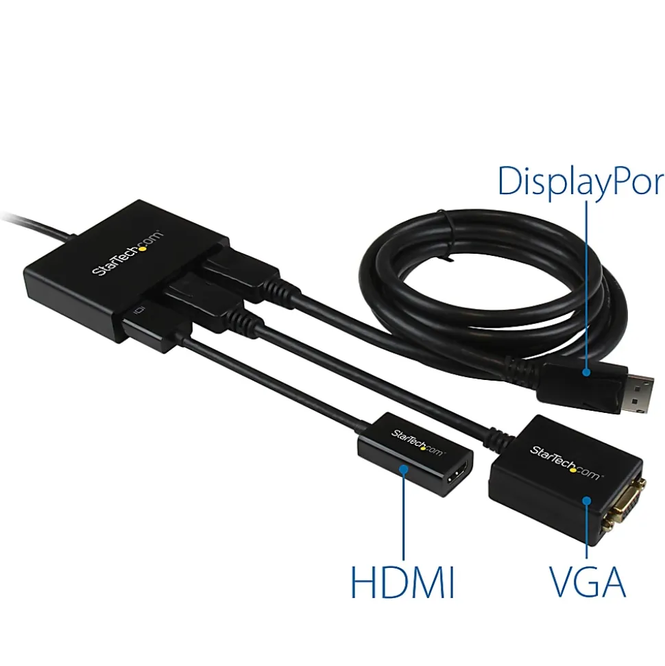 StarTech.com 3-Port Multi Monitor Adapter, DisplayPort 1.2 MST Hub, Dual 4K, 1x 1080p, Video Splitter for Extended Desktop Mode, Windows