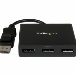 StarTech.com 3-Port Multi Monitor Adapter, DisplayPort 1.2 MST Hub, Dual 4K, 1x 1080p, Video Splitter for Extended Desktop Mode, Windows