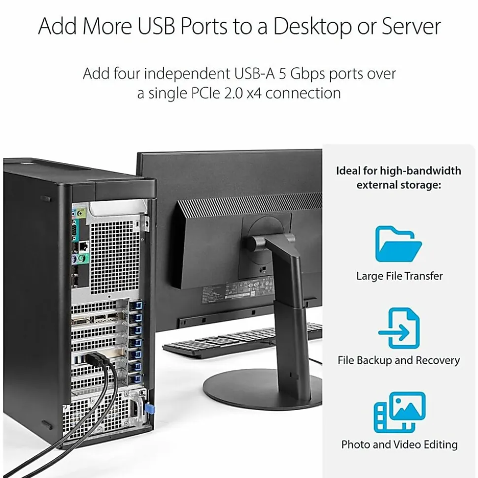 StarTech.com 4 Port PCI Express (PCIe) SuperSpeed USB 3.0 Card Adapter w/ 4 Dedicated 5Gbps Channels - PEXUSB3S44V