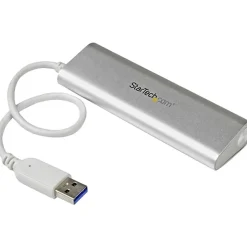 StarTech.com 4 Port Portable USB 3.0 Hub with Built-in Cable - Aluminum and Compact USB Hub