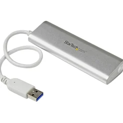 StarTech.com 4 Port Portable USB 3.0 Hub with Built-in Cable - Aluminum and Compact USB Hub