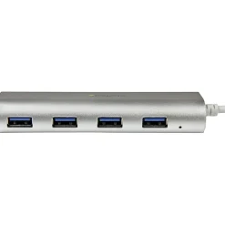 StarTech.com 4 Port Portable USB 3.0 Hub with Built-in Cable - Aluminum and Compact USB Hub