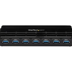 StarTech.com 7 Port SuperSpeed USB 3.0 Hub - Desktop USB Hub with Power Adapter - Black