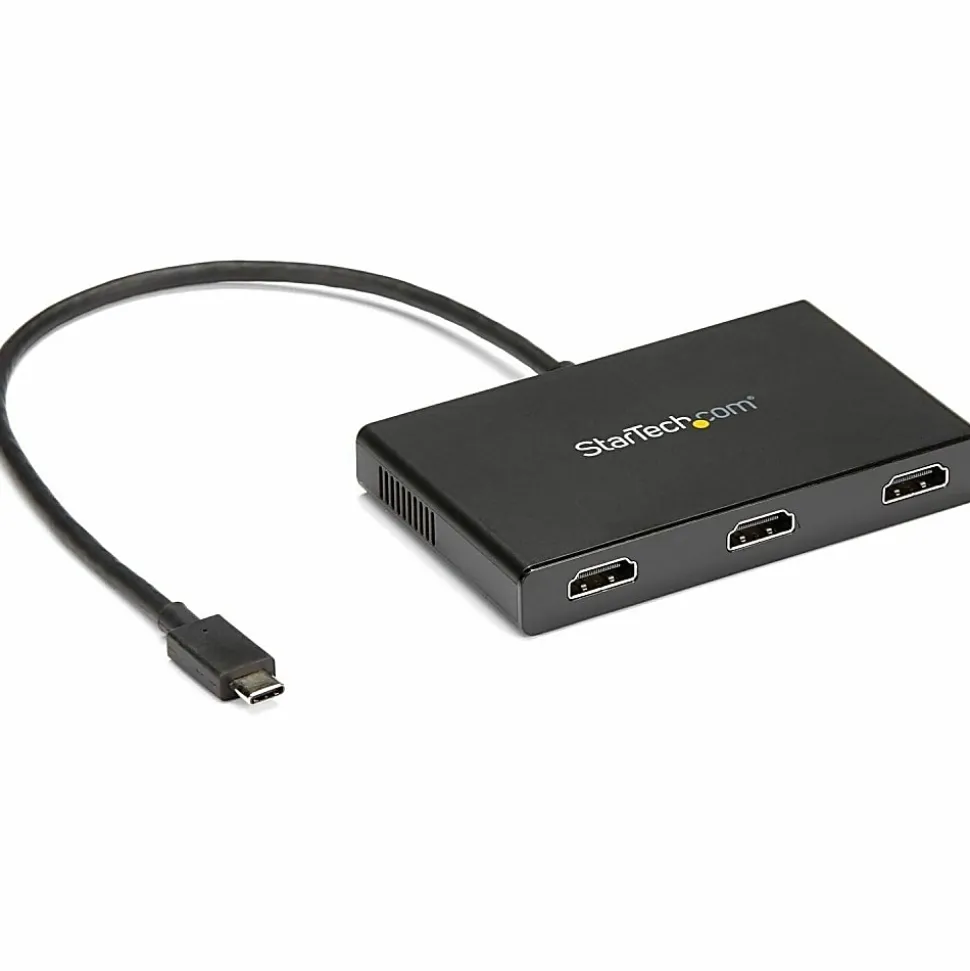 StarTech.com 3-Port USB-C Multi-Monitor Adapter, Type-C to 3x HDMI MST Hub, Triple 1080p HDMI Laptop Display Extender / Splitter, Windows