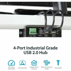 StarTech.com 4-Port USB 2.0 Hub - Add four rugged external USB 2.0 ports from a single USB connection - ST4200USBM