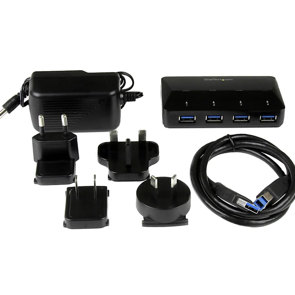 StarTech.com 4-Port USB 3.0 Hub plus Dedicated Charging Port - 1x 2.4A Port - Desktop USB Hub and Fas - ST53004U1C
