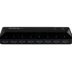 StarTech.com 10-Port USB 3.0 Hub with Charge and Sync Ports - 2 x 1.5A Ports - Desktop USB Hub and Fast-Charging Station