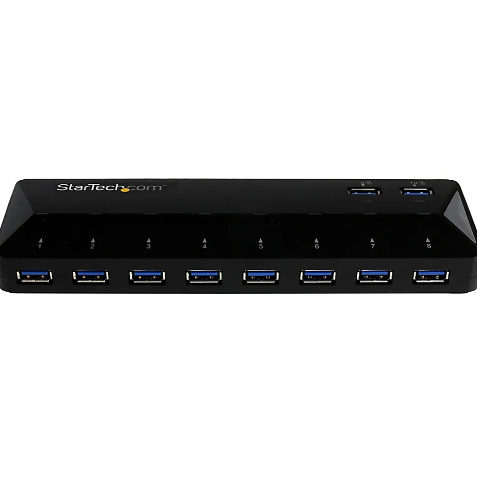 StarTech.com 10-Port USB 3.0 Hub with Charge and Sync Ports - 2 x 1.5A Ports - Desktop USB Hub and Fast-Charging Station