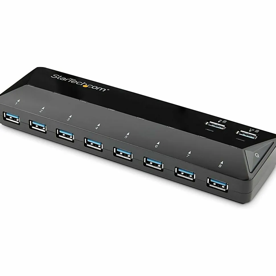 StarTech.com 10-Port USB 3.0 Hub with Charge and Sync Ports - 2 x 1.5A Ports - Desktop USB Hub and Fast-Charging Station