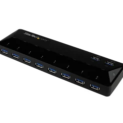StarTech.com 10-Port USB 3.0 Hub with Charge and Sync Ports - 2 x 1.5A Ports - Desktop USB Hub and Fast-Charging Station