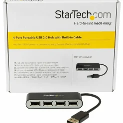 StarTech.com 4 Port USB Hub - 4 x USB 2.0 port - Bus Powered - USB Adapter - USB Splitter - Multi Port USB Hub - USB 2.0 Hub
